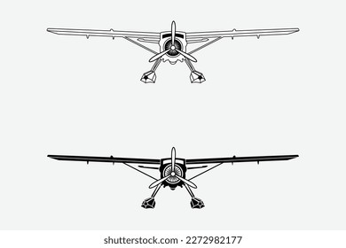 Volcanic Air-Floatplane, Jetboat, classic plane illustration vector art.