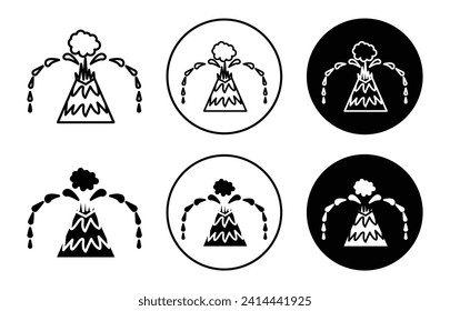 volcanic erruption flat line icon set. volcanic erruption Thin line illustration vector