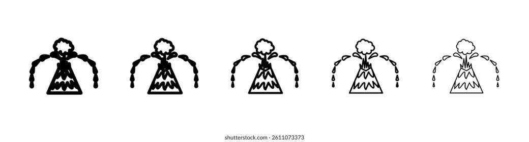 volcanic erruption icon Symbol mark in Outline style