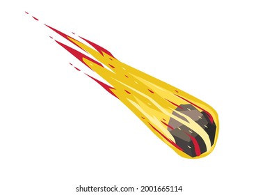 Volcanic eruption or Comet illustration. Editable Clip Art.
