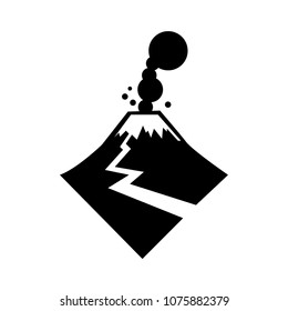 Volcanic Eruption. Disaster Strikes.  Vector Icon.