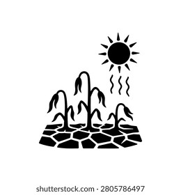 Volcanic Eruption Heat Icon Icon Isolated On White Background
