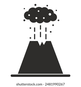 volcanic eruption icon, volcanic activity, air pollution symbol, flat vector illustration on a white background