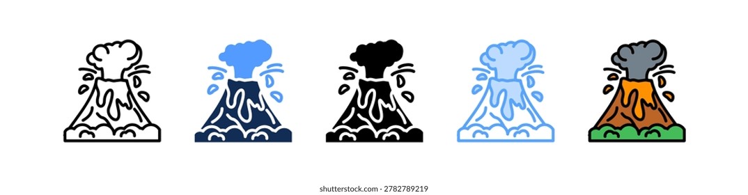 Volcanic Eruption Icon Multiple Style