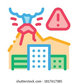vector de icono de erupción volcánica. signo de erupción volcánica. ilustración de símbolo de contorno aislado