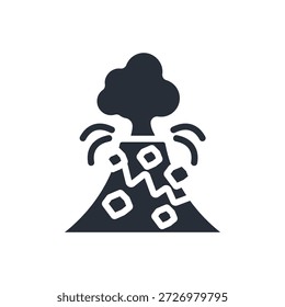 Icono de erupción volcánica. Vector. Trazo editable. Signo de estilo lineal para uso Diseño web, logotipo. Ilustración de símbolo.
