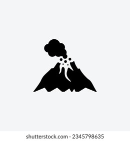 Volcanic eruption with lava and smoke vector illustration.