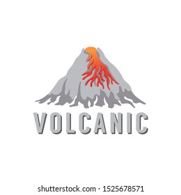Volcanic eruption with lava vector illustration