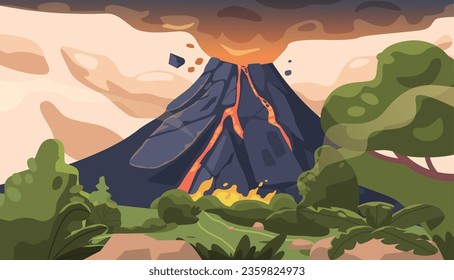Volcanic Eruption Is A Violent Geological Event Where Molten Rock, Ash, And Gases Are Expelled From A Volcano Vent