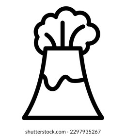 Volcanic island icon outline vector. Fire magma. Volcano mountain