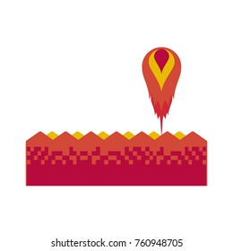 Volcanic lava game ground