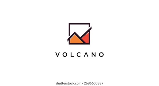 Projeto de logotipo de montagem vulcânica com vetor premium conceito exclusivo