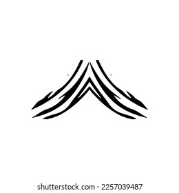 Volcanic mountain icon. Simple style Volcanic mountain poster background symbol. Volcanic mountain brand logo design element. Volcanic mountain t-shirt printing. vector for sticker.