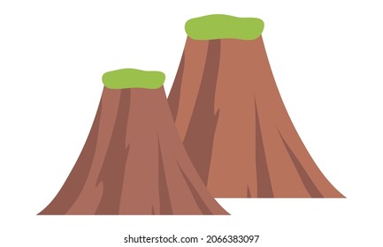volcanic mountains icon on white background
