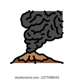 volcanic smoke color icon vector. volcanic smoke sign. isolated symbol illustration