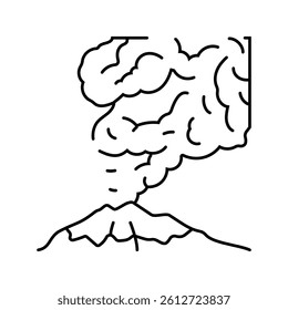 volcanic smoke line icon vector. volcanic smoke sign. isolated contour symbol black illustration