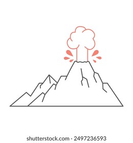volcanic vector. volcano icon design. mountain eruption. disaster icon