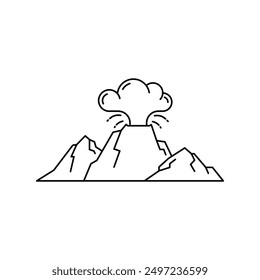 volcanic vector. volcano icon design. mountain eruption. disaster icon