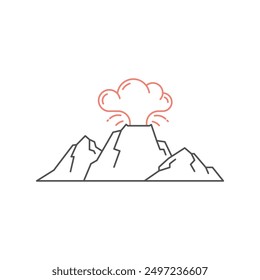 volcanic vector. volcano icon design. mountain eruption. disaster icon