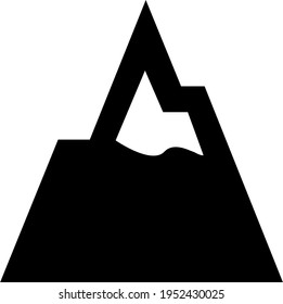 Volcano black and white symbol