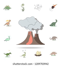 Volcano cartoon icon. Prehistoric icons universal set for web and mobile