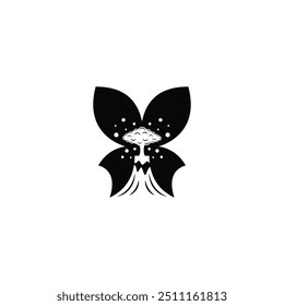 Volcano combination with a butterfly logo design.