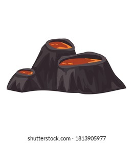 Volcano craters icon. Cartoon of volcano craters vector icon for web design isolated on white background