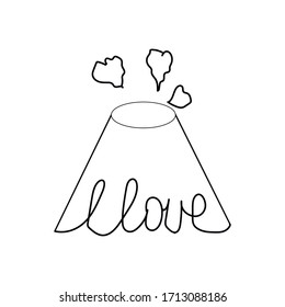 
VOLCÁN CON CORAZÓN BLANCO CORTO