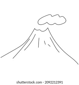 Ilustración vectorial del contorno volcánico