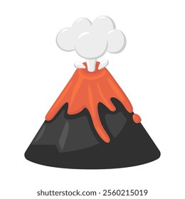 Volcano Emoji Icon Illustration. Eruption Vector Symbol Emoticon Design Doodle Vector.