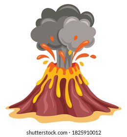 Volcano Erruption And Lava Drawing