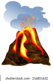 volcano erupting