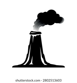 Volcano erupting with smoke emissions