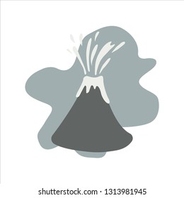 Volcano eruption - cartoon vector illustration in flat style.