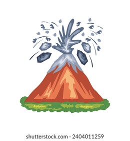volcano eruption dangerous illustration isolated
