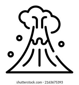 A volcano eruption doodle icon 
