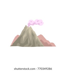 Volcano eruption with dust cloud vector Illustration