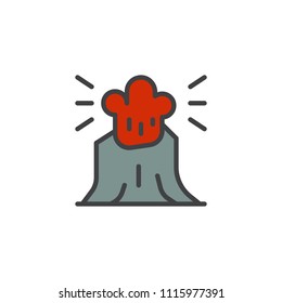 Volcano Eruption Filled Outline Icon Line Stock Vector (Royalty Free ...