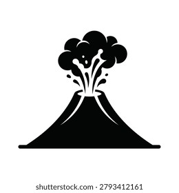Volcano eruption with hot lava