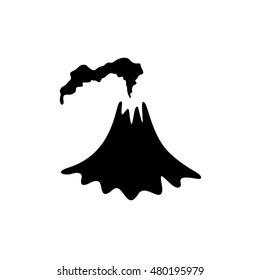 Volcano eruption with hot lava illustration