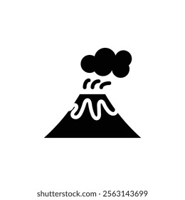 Volcano eruption icon Isolated flat vector in outline
