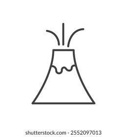 Icono de erupción volcánica. icono de Vector de estilo de línea.