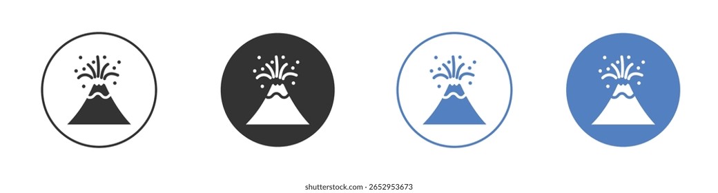 Ícone de erupção vulcânica logotipo desenhos gráficos