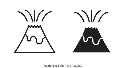Vulkanausbruch-Symbol auf weißem Hintergrund. Stock-Vektorsymbol