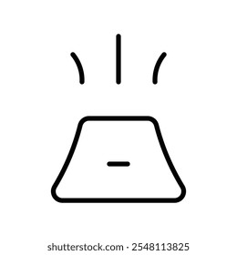 Volcano eruption icon Outline set in black and white color