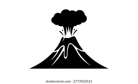 Volcano Eruption Icon Simple Lava Mountain