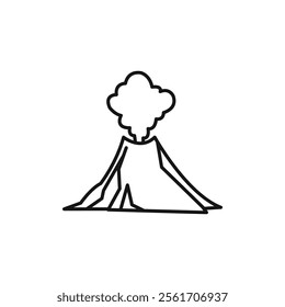 Volcano eruption icon Simple thin line flat symbol