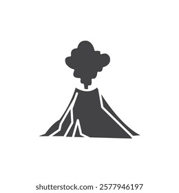 Volcano eruption icon Simple thin line flat symbol