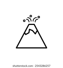 Volcano eruption icon symbol collection on white background.