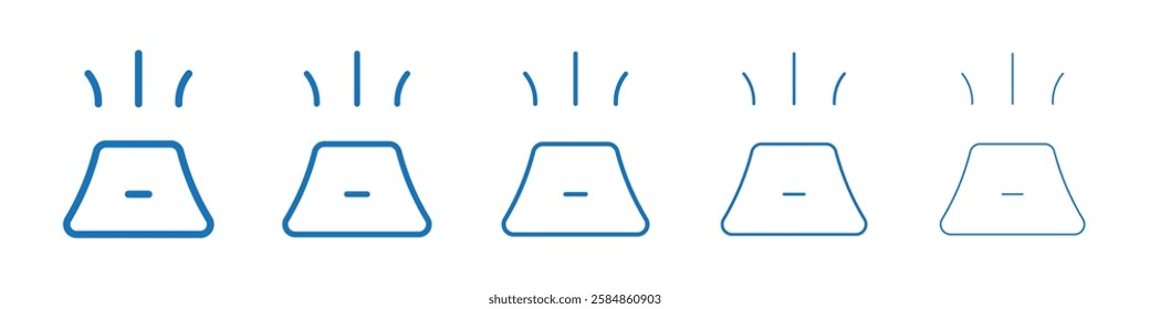 Volcano eruption icon Symbol collection thin outline set